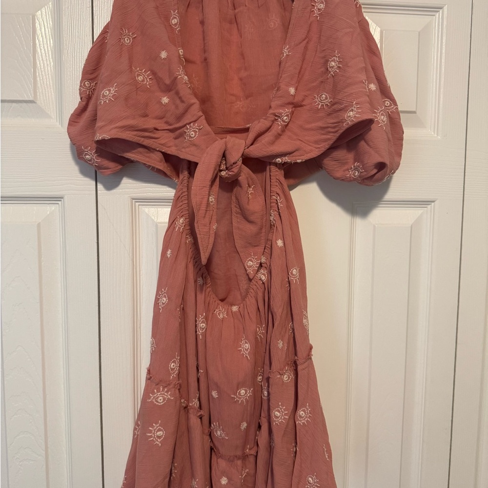 Cutout Pink Bohemian Dress